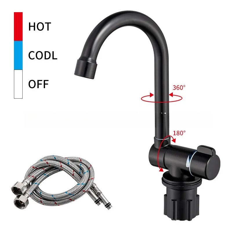 Czarny składany kran do kamper – Basin Mixer Tap recenzja i cena