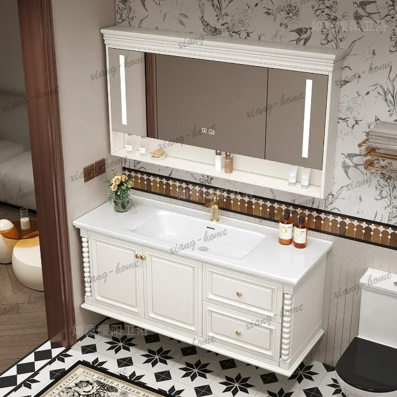 Drewniana mała szafka łazienko – Home Bathroom Vanity Combo recenzja i cena
