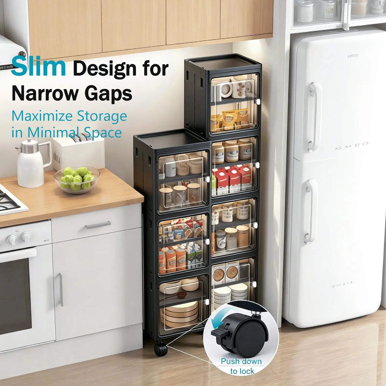 5-poziomowa czarna wąska szafk – Home Edit Bathroom Storage recenzja i cena