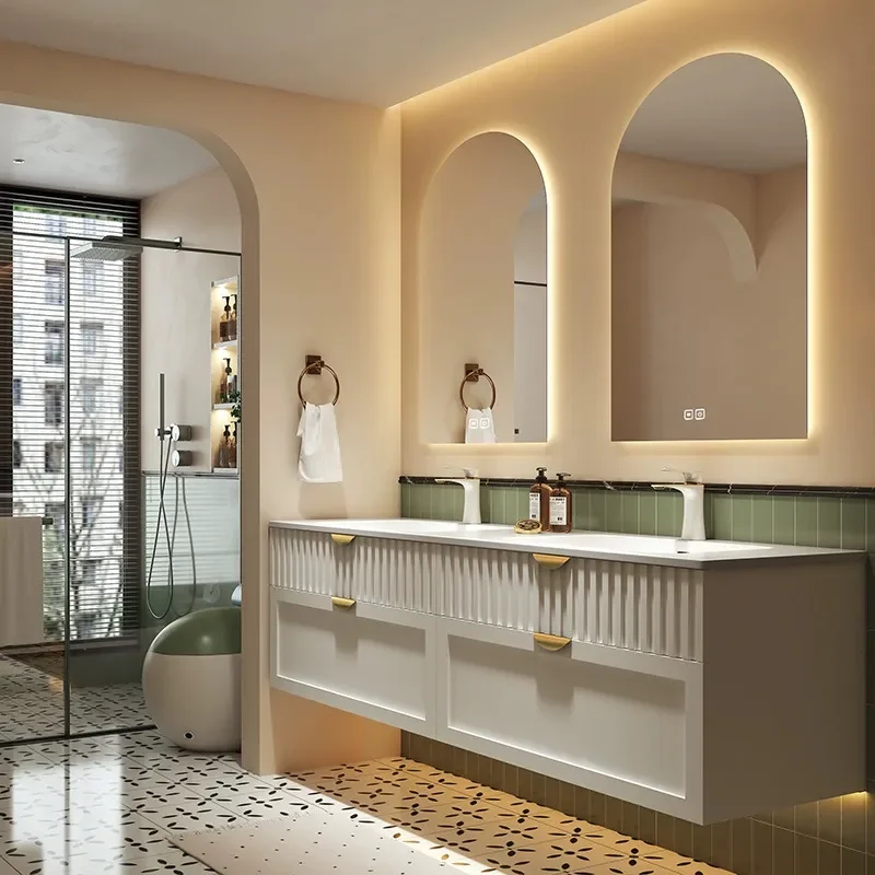 Szafka łazienkowa w kremowym s – Home Bathroom Vanity Combo recenzja i cena